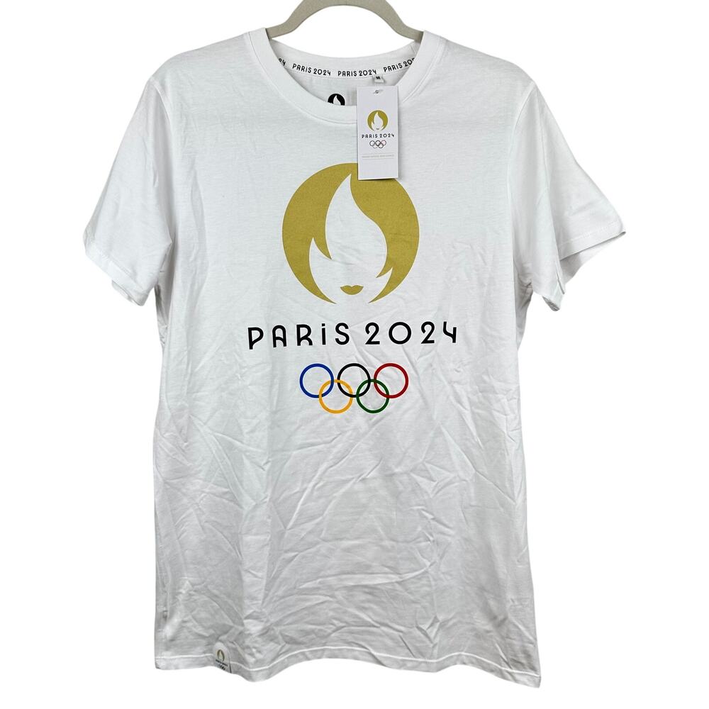 NEW 2024 Summer Olympics Paris T-Shirt Officially Licensed White Med Collectible